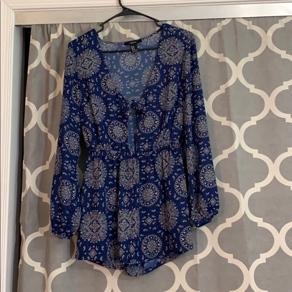 Navy blue forever 21 romper